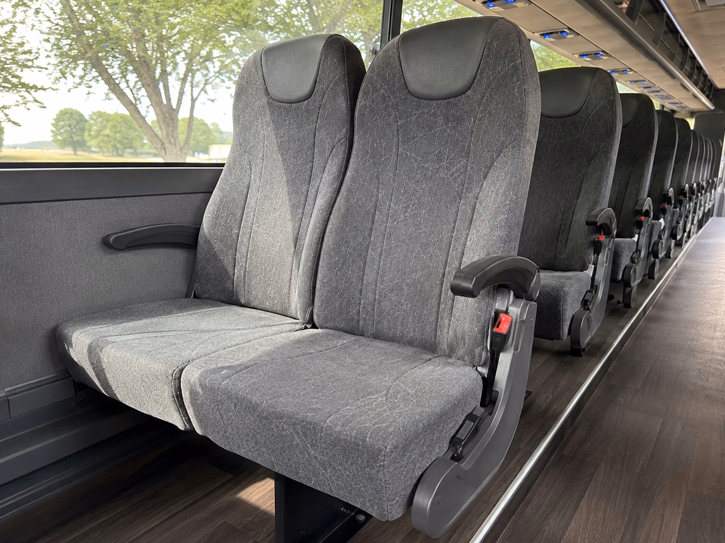 56 passenger charter bus inside
