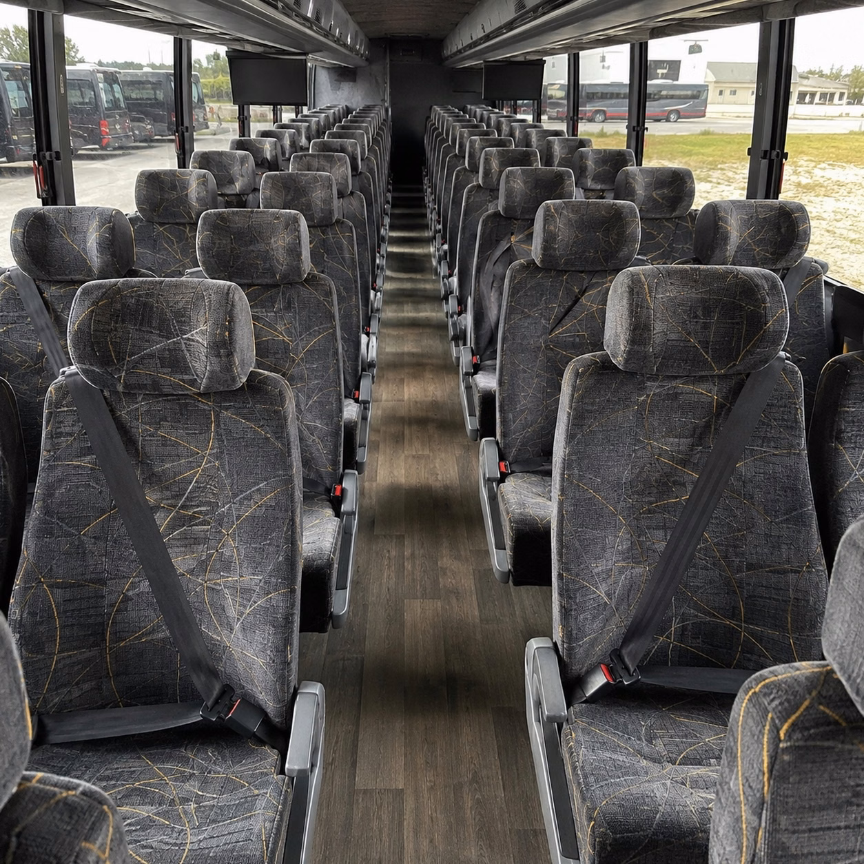 56 passenger charter bus interior